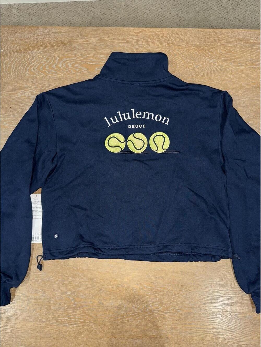 Lululemon Deuce Cotton Terry Tennis Half-Zip Sweatshirt Sz SMALL NWT - Picture 4 of 7